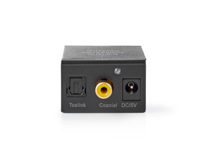 Nedis ACON2510BK převodník 1x TOSLINK + 1x coax RCA (S/PDIF) vstup - 2x RCA + Jack analog výstup, automatický, integrovaný zesilovač