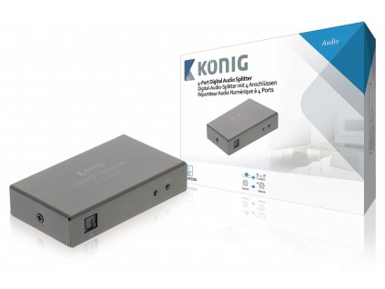 Digitální audio rozbočovač TosLink vstup na 4x TosLink výstupy König KNASP2504