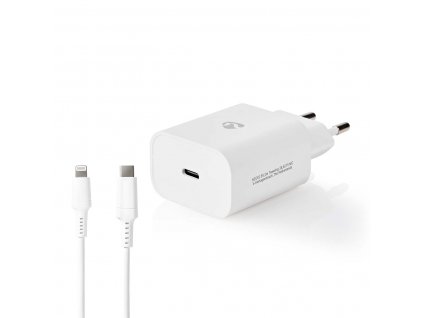 Nedis WCPDL20W112WT USB napájecí adaptér 3.0 A, USB-C, PD Power Delivery, Lightning kabel certifikace MFi / bílá