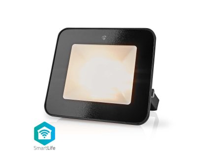 Nedis SmartLife chytrý venkovní LED reflektor, 20W 1600lm, RGB barevná + teplá-studená bílá, stmívatelný, hliník (WIFILOFC20FBK)