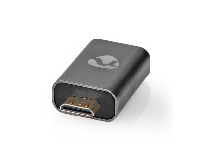 HDMI™ Adaptér | HDMI ™ Mini Connector / HDMI Zástrčka | HDMI Zásuvka / Výstup HDMI™ | Pozlacené | Přímý | Hliník | Šedá | 1 ks | Box s Okénkem