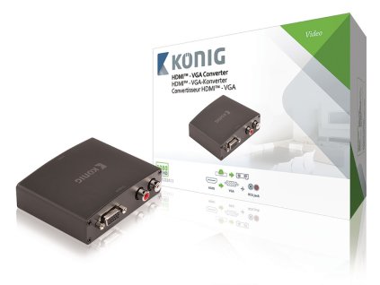 HDMI převodník HDMI na VGA + 2x RCA, Full HD 1920x1080 König KNVCO3411