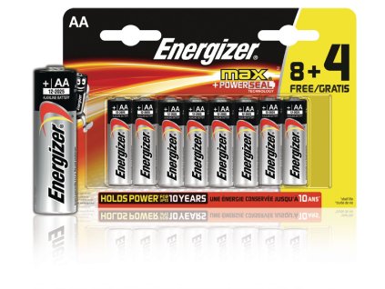 Alkalická baterie Energizer Max AA 1.5V, 12ks, EN-E300115600
