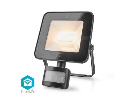 Nedis SmartLife chytrý venkovní LED reflektor s IR čidlem, 20W 1500lm, teplá-studená bílá, stmívatelný, hliník (WIFILOFS20FBK)