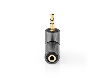 Stereo Audio Adaptér | 3,5 mm Zástrčka | 3,5 mm Zásuvka | Pozlacené | Přímý | Kov | Šedá / Zlatá | 1 ks | Box s Okénkem