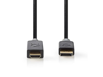 Displayport kabel | DisplayPort Zástrčka | Konektor HDMI ™ | 4K@30Hz | Pozlacené | 3.0 m | Kulatý | PVC | Antracitová | Box
