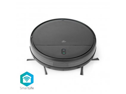 Nedis WIFIVCR001CBK robotický vysavač, Wi-Fi , kapacita nádrže 0.2 l, automatické nabíjení, provoz 90 min, průměr 30 cm, Android™ / IOS