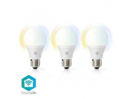 Nedis SmartLife chytrá LED žárovka E27 9W 806lm 2700 - 6500 K, sada 3 ks (WIFILRW30E27)