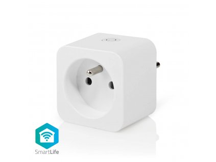 Nedis SmartLife chytrá zásuvka, monitor spotřeby, ochranný kolík, 16 A (WIFIP121EWT)