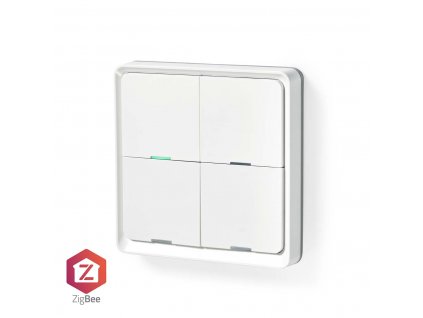 Nedis SmartLife ZigBee 3.0 chytrý nástěnný spínač, čtyřnásobný (ZBWS40WT)