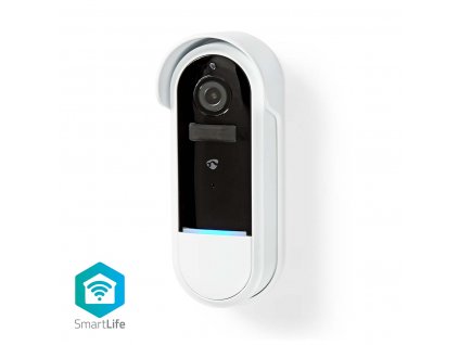 Nedis SmartLife chytrý domovní zvonek s kamerou, napájení transformátor/akumulátor, microSD, Full HD 1080p, IP54 (WIFICDP30WT)