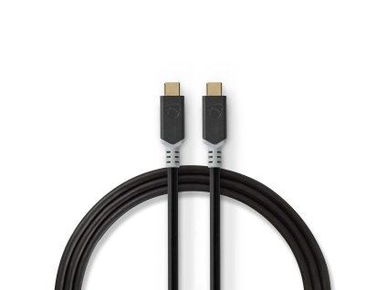 Nedis propojovací kabel USB 3.2 (Gen.2x2) zástrčka USB C - zástrčka USB C, 100W, 20 Gb/s, 2 m (CCBW64020AT20)