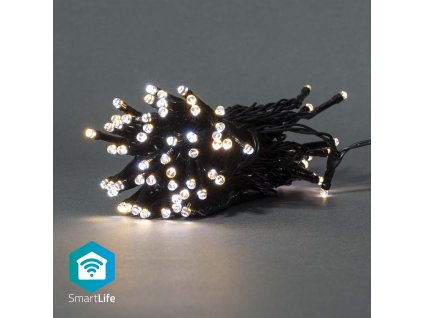 Nedis SmartLife chytrý vánoční řetěz, 50 LED, 5 m, venkovní IP65, teplá/studená bílá (WIFILX02W50)