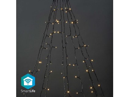 Nedis SmartLife chytrý vánoční řetěz stromek 10x2 m, 200 LED, venkovní IP65, teplá bílá (WIFILXT01W200)