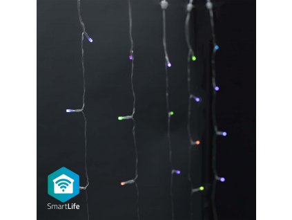 Nedis SmartLife chytrý vánoční závěs 3x3 m, 180 LED, venkovní IP65, barevný RGB (WIFILXC01C180)