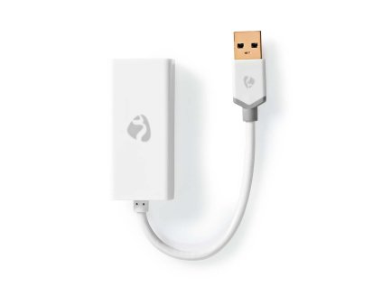 USB-A Adaptér | USB 3.2 Gen 1 | USB-A Zástrčka | RJ45 Zásuvka | 1 Gbps | 0.20 m | Kulatý | Pozlacené | PVC | Bílá | Box