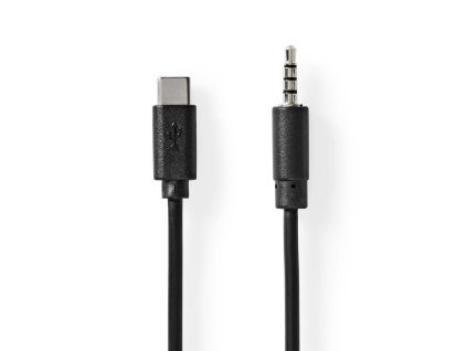 USB-C™ Adaptér | USB 2.0 | USB-C™ Zástrčka | 3,5 mm Zástrčka | 1.00 m | Kulatý | Poniklované | PVC | Černá | Box