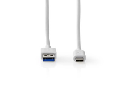 USB kabel | USB 3.2 Gen 1 | USB-A Zástrčka | USB-C™ Zástrčka | 5 Gbps | Poniklované | 1.00 m | Kulatý | PVC | Bílá | Box