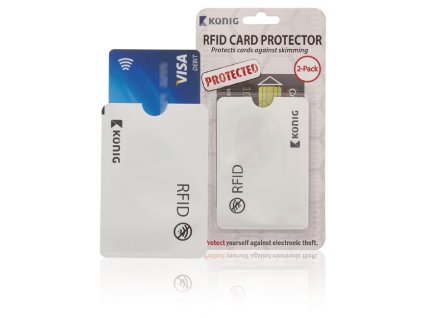 König CSRFIDCVR100 ochranné pouzdro na kreditní kartu RFID, balení 2 ks
