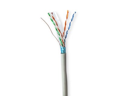 Síťový kabel Roll | CAT6 | Drát | F / UTP | CCA | 50.0 m | Vnitřní | Kulatý | PVC | Šedá | Dárkový Box
