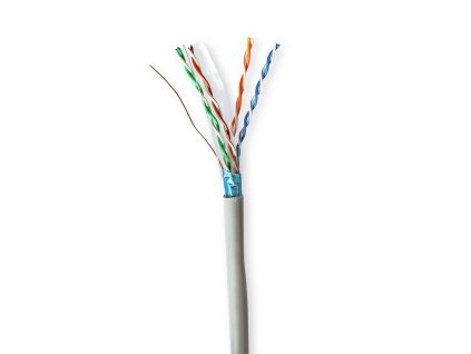 Síťový kabel Roll | CAT6 | Drát | F / UTP | CCA | 100.0 m | Vnitřní | Kulatý | PVC | Šedá | Dárkový Box