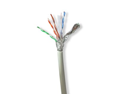 Síťový kabel Roll | CAT6 | Lanko | S / FTP | Čistá měď | 100.0 m | Vnitřní | Kulatý | LSZH | Šedá | Dárkový Box