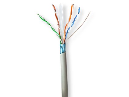 Síťový kabel Roll | CAT6 | Lanko | F / UTP | CCA | 305.0 m | Vnitřní | Kulatý | PVC | Šedá | Dárkový Box