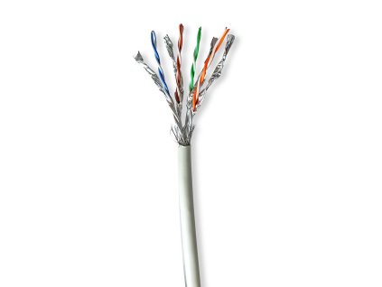 Síťový kabel Roll | CAT7 | Drát | S / FTP | Čistá měď | 50.0 m | Vnitřní | Kulatý | LSZH | Šedá | Dárkový Box