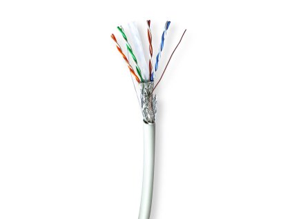Síťový kabel Roll | CAT6 | Drát | S / FTP | Čistá měď | 305.0 m | Vnitřní | Kulatý | LSZH | Šedá | Dárkový Box