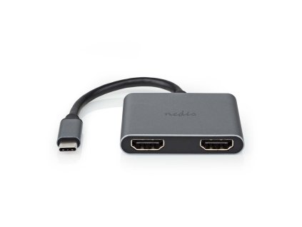 USB Multiport Adaptér | USB 3.2 Gen 1 | USB-C™ Zástrčka | 2x HDMI™ | 0.10 m | Kulatý | Poniklované | PVC | Černá | Obálka