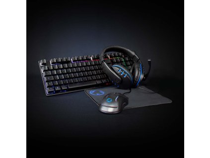 Herní souprava | 5-in-1 | Klávesnice, Sluchátka, myš a podložka pod myš | Černá | QWERTZ | DE Rozložení Kláves