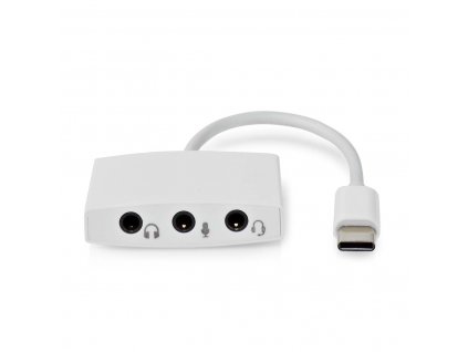 USB-C™ Adaptér | USB 2.0 | USB-C™ Zástrčka | 3,5 mm Zásuvka | 0.10 m | Kulatý | Poniklované | ABS / PVC | Bílá | Box