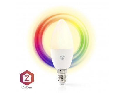 Nedis SmartLife Zigbee 3.0 chytrá LED žárovka E14 4.9W 470lm RGB barevná + studená/teplá bílá (ZBLC10E14)