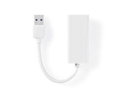 USB-A Adaptér | USB 3.2 Gen 1 | USB-A Zástrčka | RJ45 Zásuvka | 1 Gbps | 0.20 m | Kulatý | Poniklované | ABS | Bílá | Box