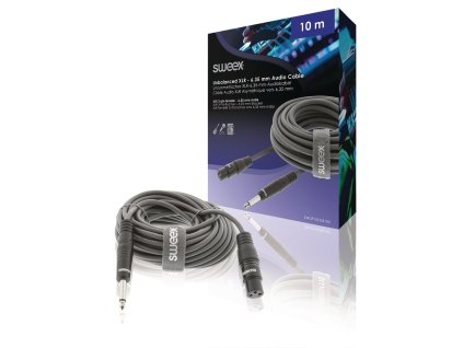 XLR mono kabel XLR 3pin zásuvka - 6.35mm zástrčka 10.0 m Sweex