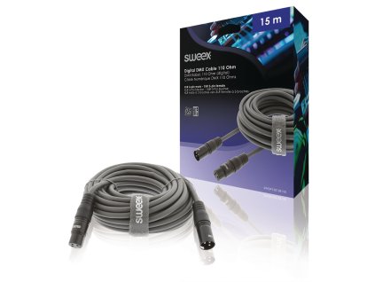 DMX kabel 110 Ohm XLR 3pin zástrčka - XLR 3pin zásuvka 15.0 m Sweex