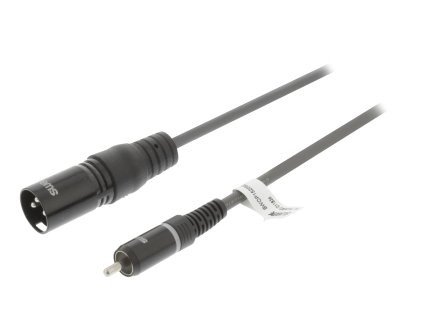 Sweex nesymetrický mono audio kabel XLR 3pin zástrčka - CINCH zástrčka, 3 m (SWOP15205E30)