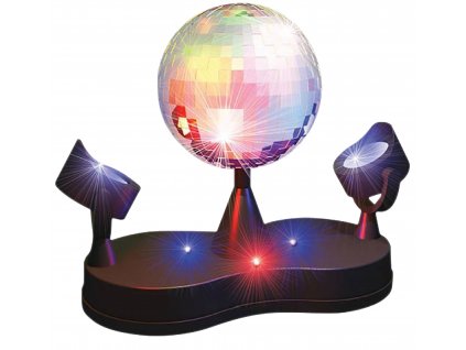 Zrcadlová disco koule 13 cm se 2 reflektory ED871727886521