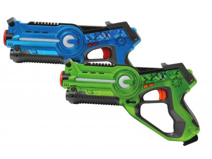 Jamara Laser Battle sada 2 laserových pistolí modrá/zelená JAM-410036
