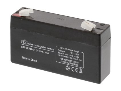 HQ olověná baterie 6V, 1.2Ah, 97 x 24 x 52 mm (BAT-LEAD-01)