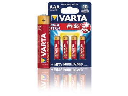 Alkalická baterie VARTA Max Tech AAA 1.5V, 4ks, VARTA-4703/4B