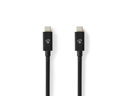 USB kabel | USB 4.0 Gen 2x2 | USB-C™ Zástrčka | USB-C™ Zástrčka | 240 W | 8K@60Hz | 20 Gbps | Poniklované | 2.00 m | Kulatý | PVC | Černá | Obálka