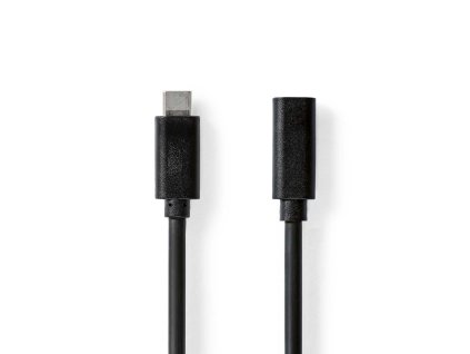 USB kabel | USB 3.2 Gen 1 | USB-C™ Zástrčka | USB-C™ Zásuvka | 60 W | 4K@60Hz | 5 Gbps | Poniklované | 2.00 m | Kulatý | PVC | Černá | Label