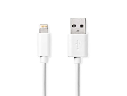 Lightning Kabel | USB 2.0 | Apple Lightning 8pinový | USB-A Zástrčka | 480 Mbps | Poniklované | 1.00 m | Kulatý | PVC | Bílá | Label