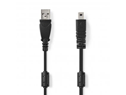 Nedis datový kabel k fotoaparátu Nikon, Panasonic zástrčka USB A - zástrčka UC-E6 8-pin, 2 m, černá (CCGL60810BK20)