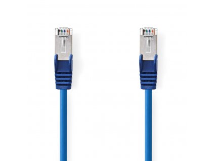 Cat 5e kabel | SF / UTP | RJ45 Zástrčka | RJ45 Zástrčka | 2.00 m | Kulatý | PVC | Modrá | Label