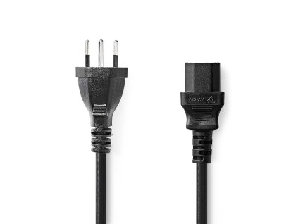 Nedis napájecí kabel zástrčka typ J (Švýcarsko) - IEC320-C13 černá, 2 m (CEGL11200BK20)