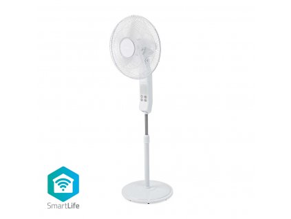 Nedis SmartLife stojanový ventilátor 40 cm, nastavitelný, otočný, 3 rychlosti, časovač, dálkové ovládání (FNST17CWT40W)