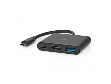Nedis CCGB64770BK01 multiport adaptér USB-C na USB-C + USB 3.0 + HDMI, 5 Gbps, černá