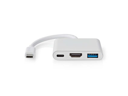Nedis CCGB64770WT01 multiport adaptér USB-C na USB-C + USB 3.0 + HDMI, 5 Gbps, bílá